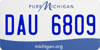 MI license plate DAU6809