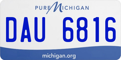 MI license plate DAU6816