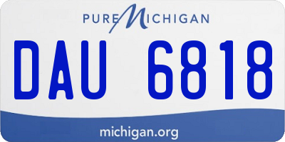 MI license plate DAU6818