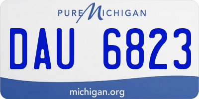 MI license plate DAU6823