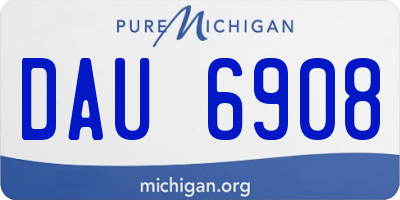MI license plate DAU6908