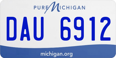 MI license plate DAU6912