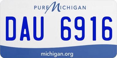 MI license plate DAU6916