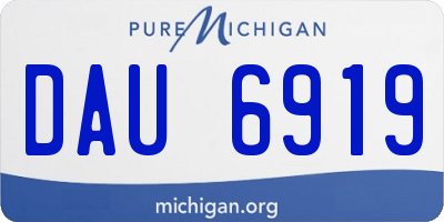 MI license plate DAU6919