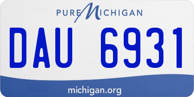 MI license plate DAU6931