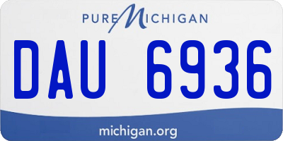 MI license plate DAU6936