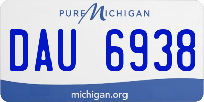 MI license plate DAU6938
