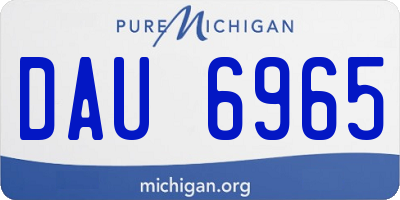 MI license plate DAU6965
