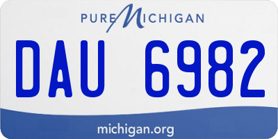 MI license plate DAU6982