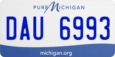 MI license plate DAU6993