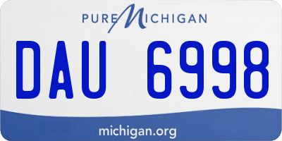 MI license plate DAU6998
