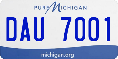 MI license plate DAU7001