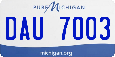 MI license plate DAU7003