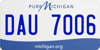 MI license plate DAU7006
