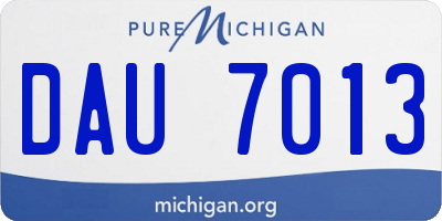 MI license plate DAU7013