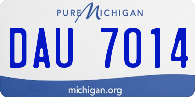 MI license plate DAU7014