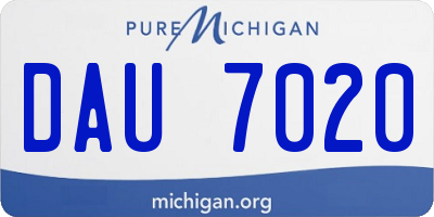 MI license plate DAU7020