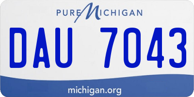 MI license plate DAU7043