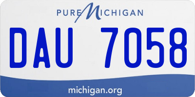 MI license plate DAU7058