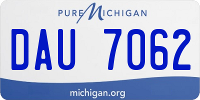 MI license plate DAU7062