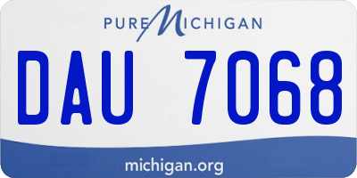 MI license plate DAU7068