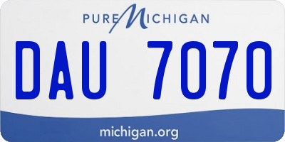 MI license plate DAU7070