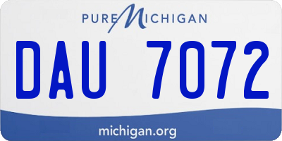 MI license plate DAU7072
