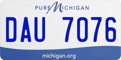 MI license plate DAU7076