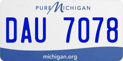 MI license plate DAU7078