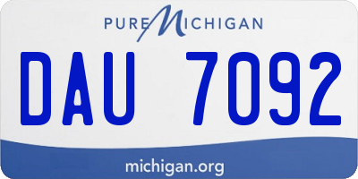 MI license plate DAU7092