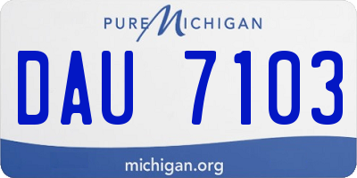 MI license plate DAU7103