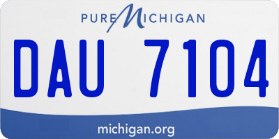 MI license plate DAU7104