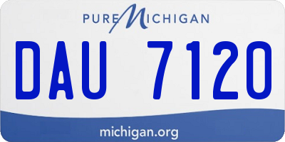 MI license plate DAU7120
