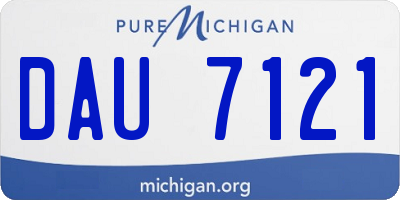 MI license plate DAU7121