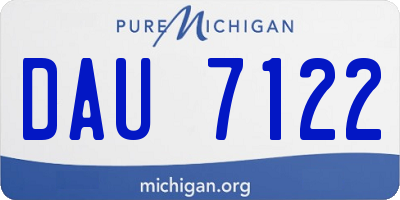 MI license plate DAU7122