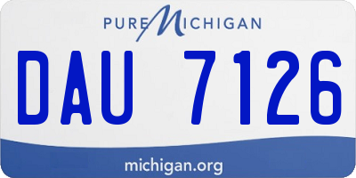 MI license plate DAU7126