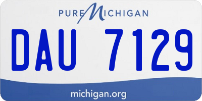 MI license plate DAU7129