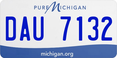 MI license plate DAU7132