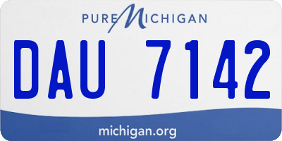 MI license plate DAU7142