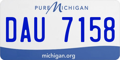 MI license plate DAU7158