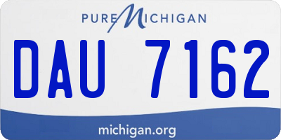 MI license plate DAU7162