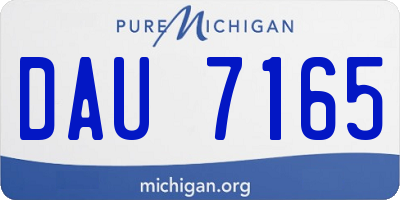 MI license plate DAU7165
