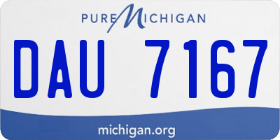 MI license plate DAU7167