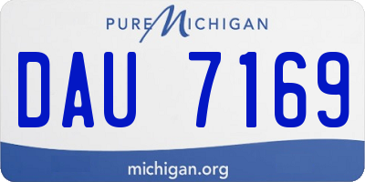 MI license plate DAU7169