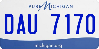 MI license plate DAU7170