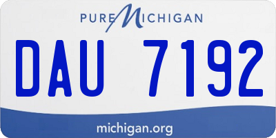 MI license plate DAU7192
