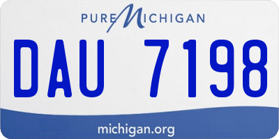MI license plate DAU7198