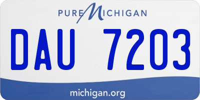 MI license plate DAU7203