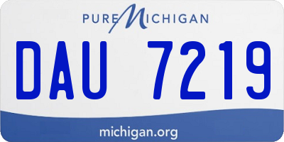 MI license plate DAU7219
