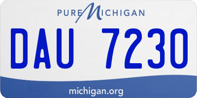 MI license plate DAU7230